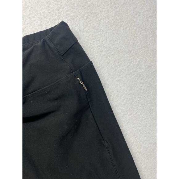 Lucy Women Small Black Elastic Waist Wide Leg Trouser Pant Pocket Zipper Crop - Picture 4 of 6